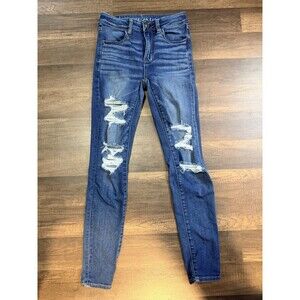 American Eagle Hi Rise Distressed Jegging Jeans Women's Size 2 Regular Stretch